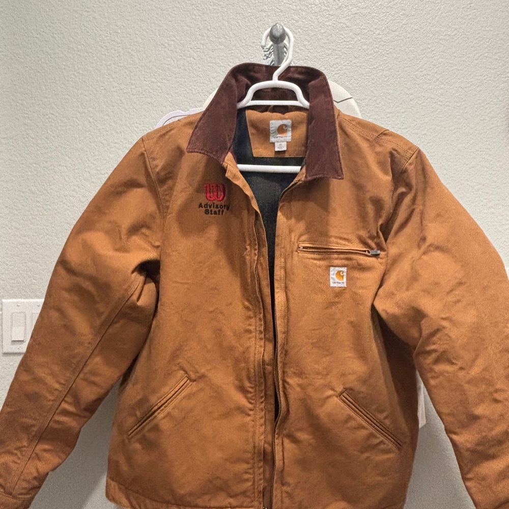 Carhartt Tan Men's Jacket with Brown Collar